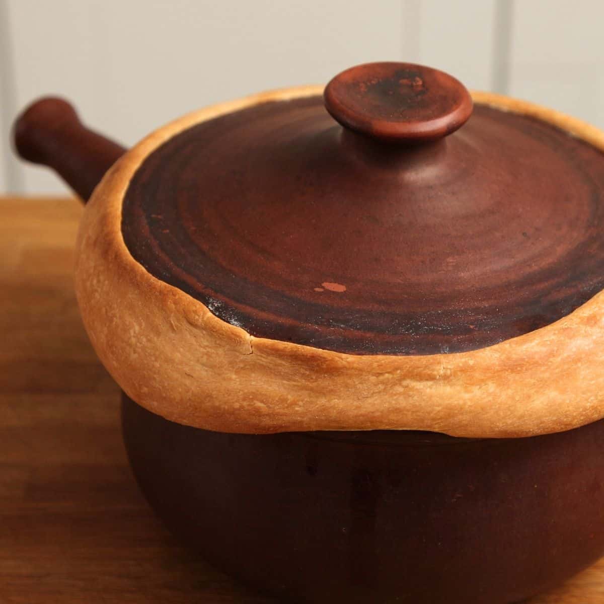 Baked clay pot.