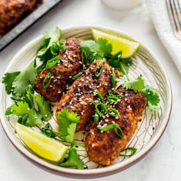 Thai spiced beef koftas with sesame, spring onion, soy and lime