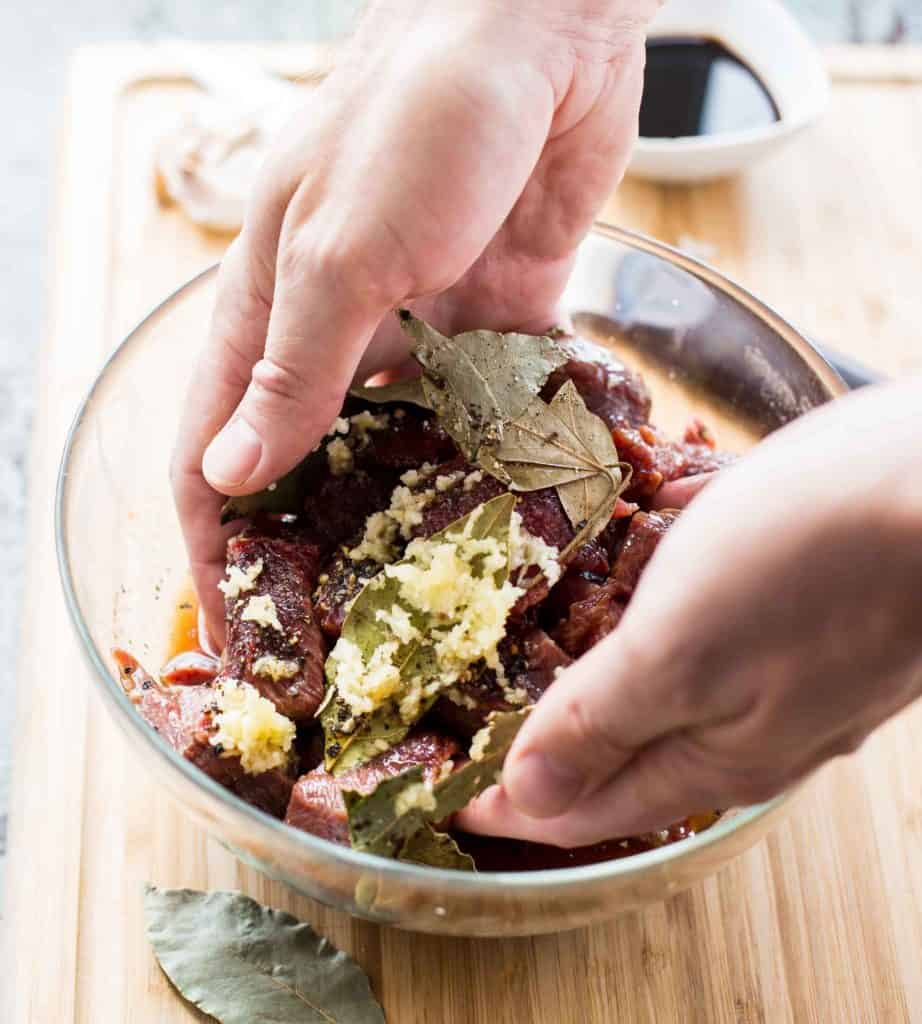 marinating adobo beef