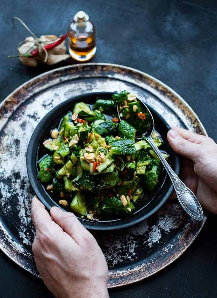 Spicy cucumber salad