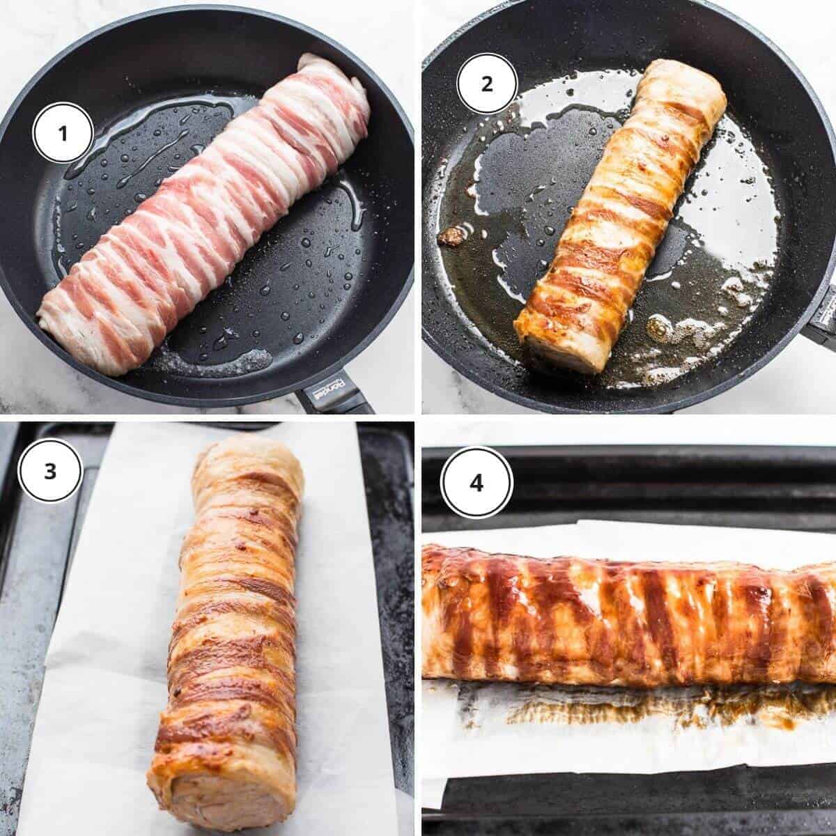 how to cook pork fillet wrapped in bacon