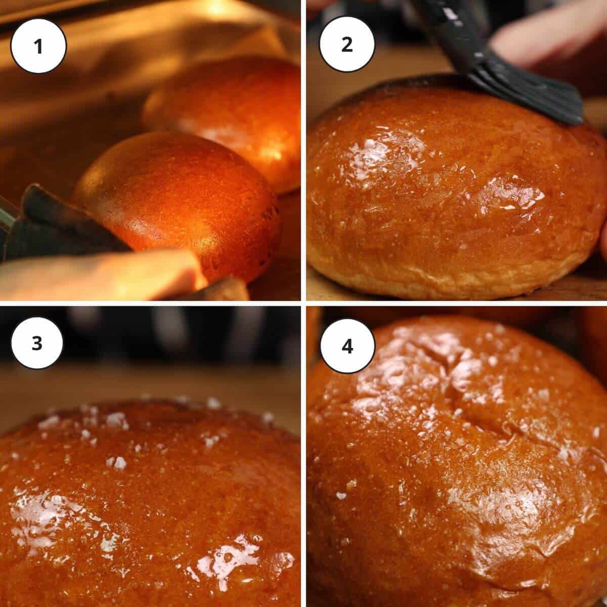 Steps for baking the buns.