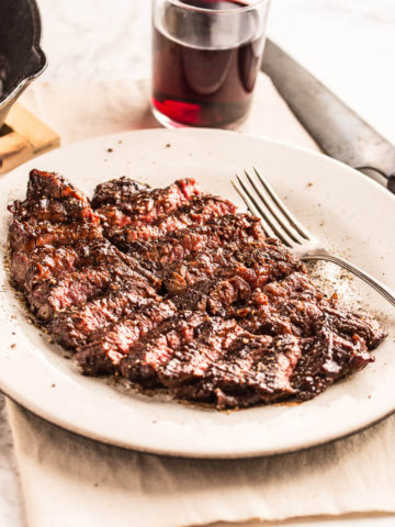 Perfectly cooked bavette steak