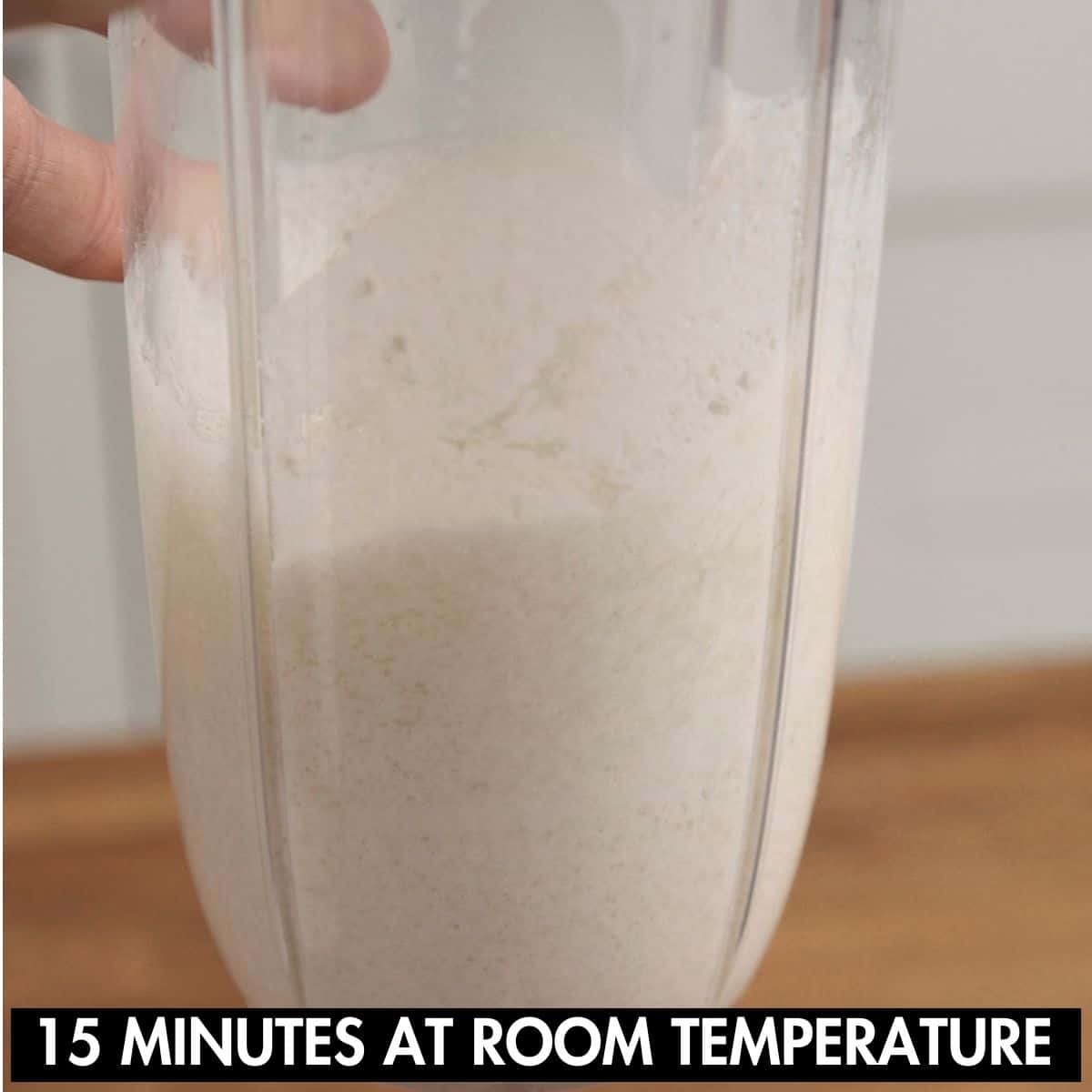 Bloomed yeast mixture in a jug.