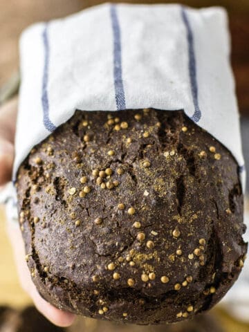 whole borodinsky dark rye bread