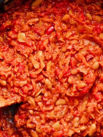 Chakalaka in a pan.