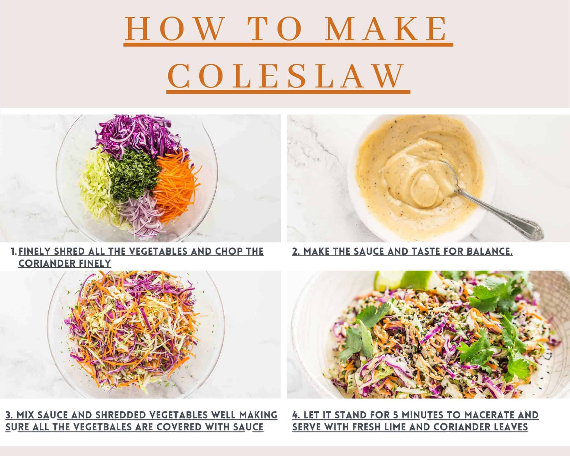 how to make coleslaw step by step