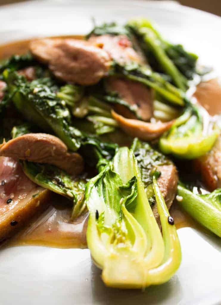 Duck and kale stir fry