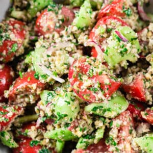 cucumber tomato and walnut salad.