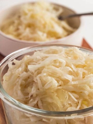 homemade sauerkraut fermented and ready to eat