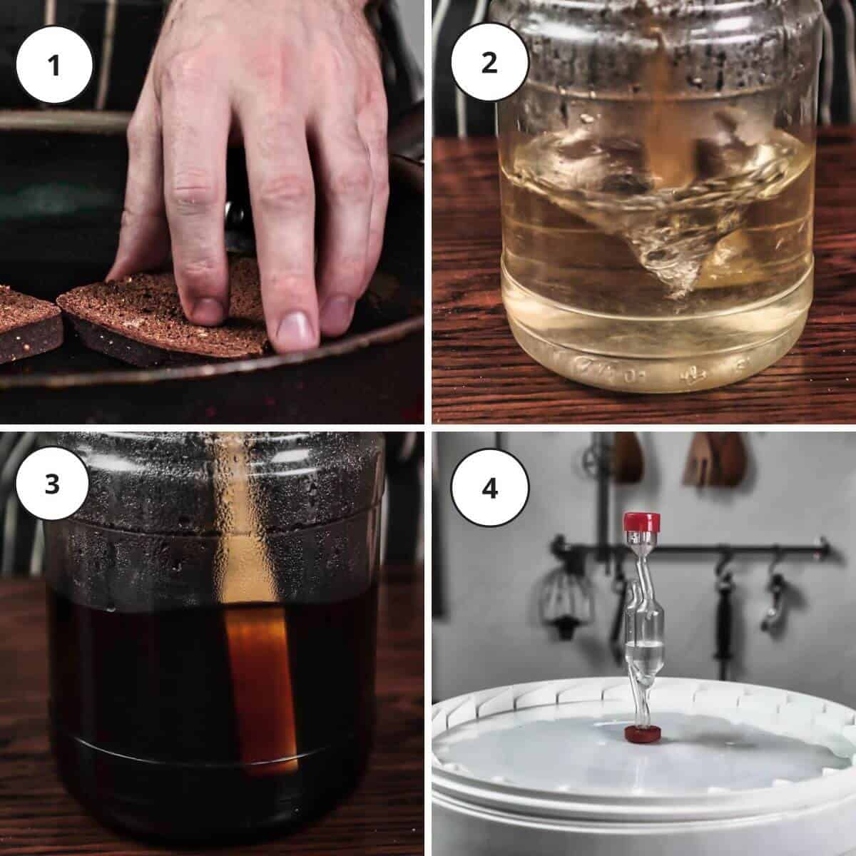 Picture steps how to make Russian bread kvass.