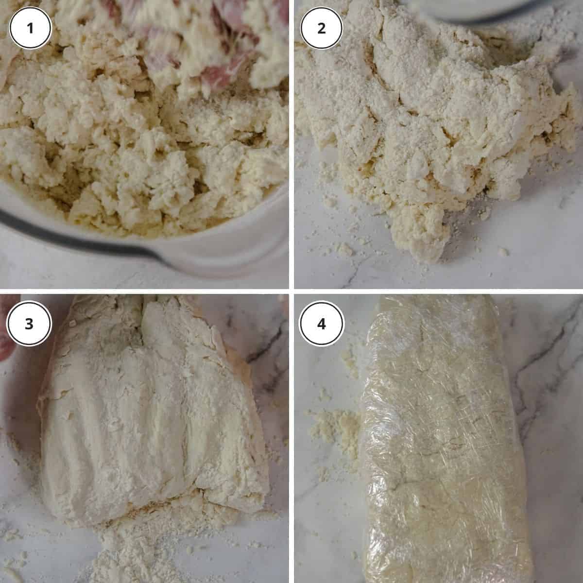 picture steps for making scone dough