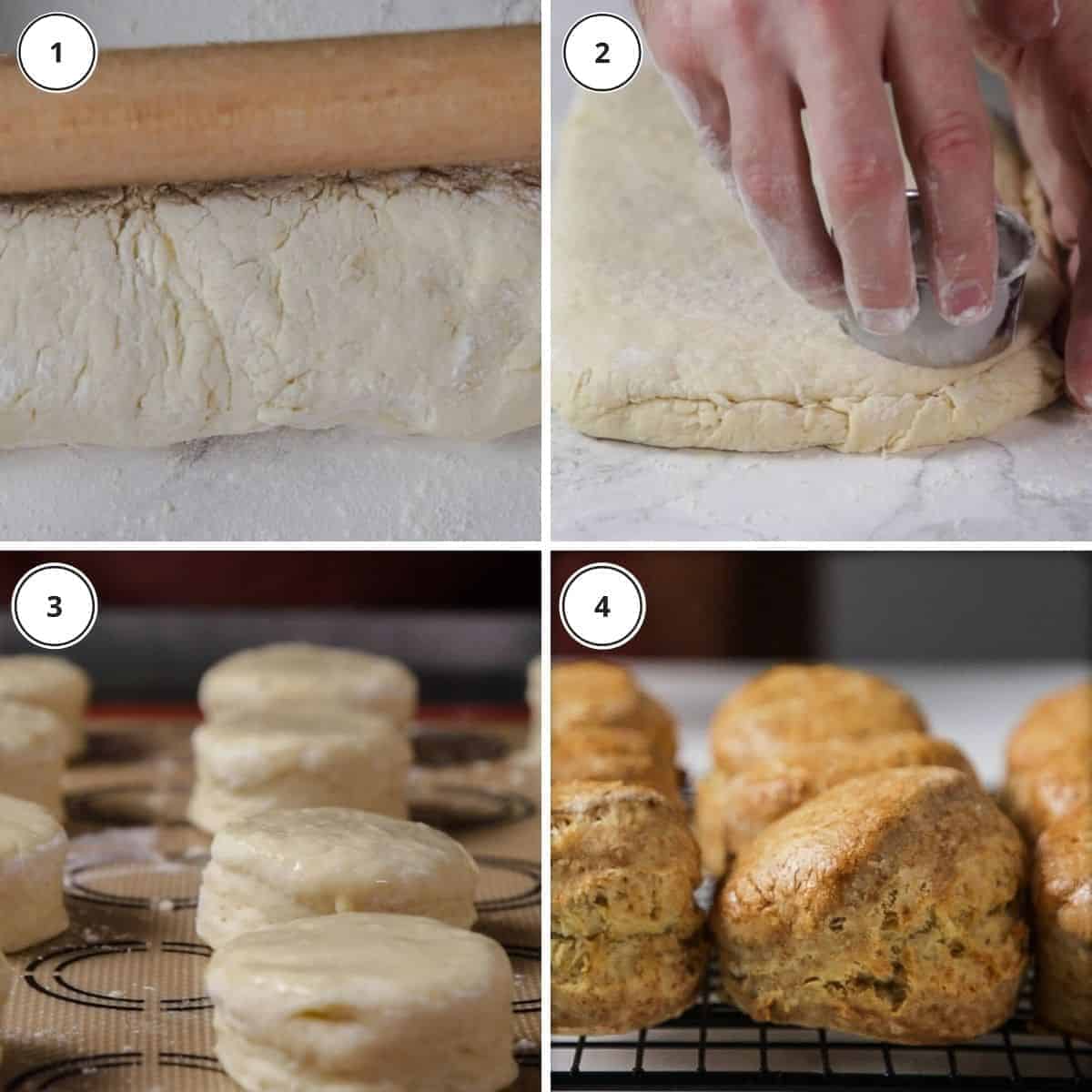 picture steps for rolling and baking scones