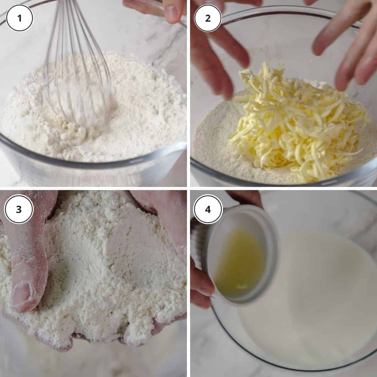 picture steps for making scone dough