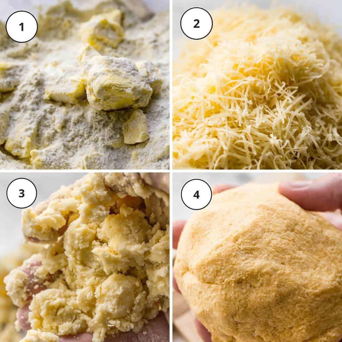 picture steps how to make parmesan cookies dough.