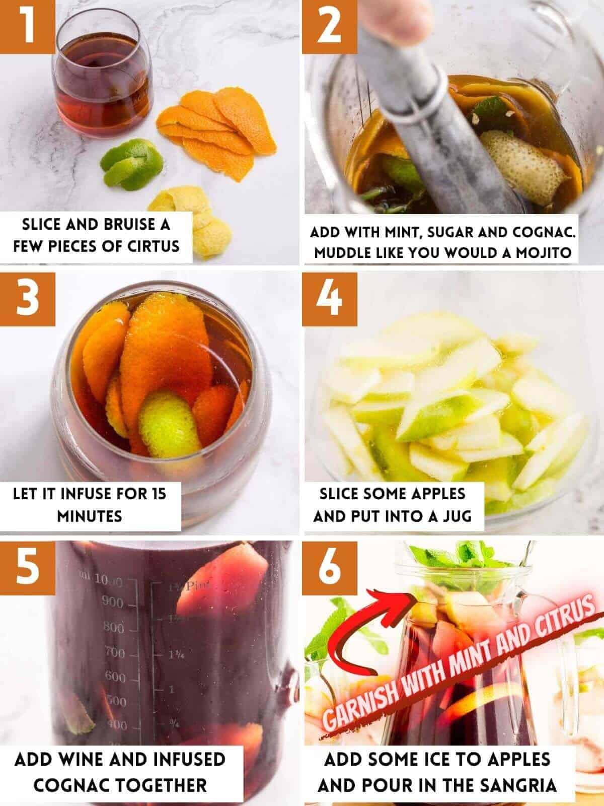 step by step instructions to make sangria