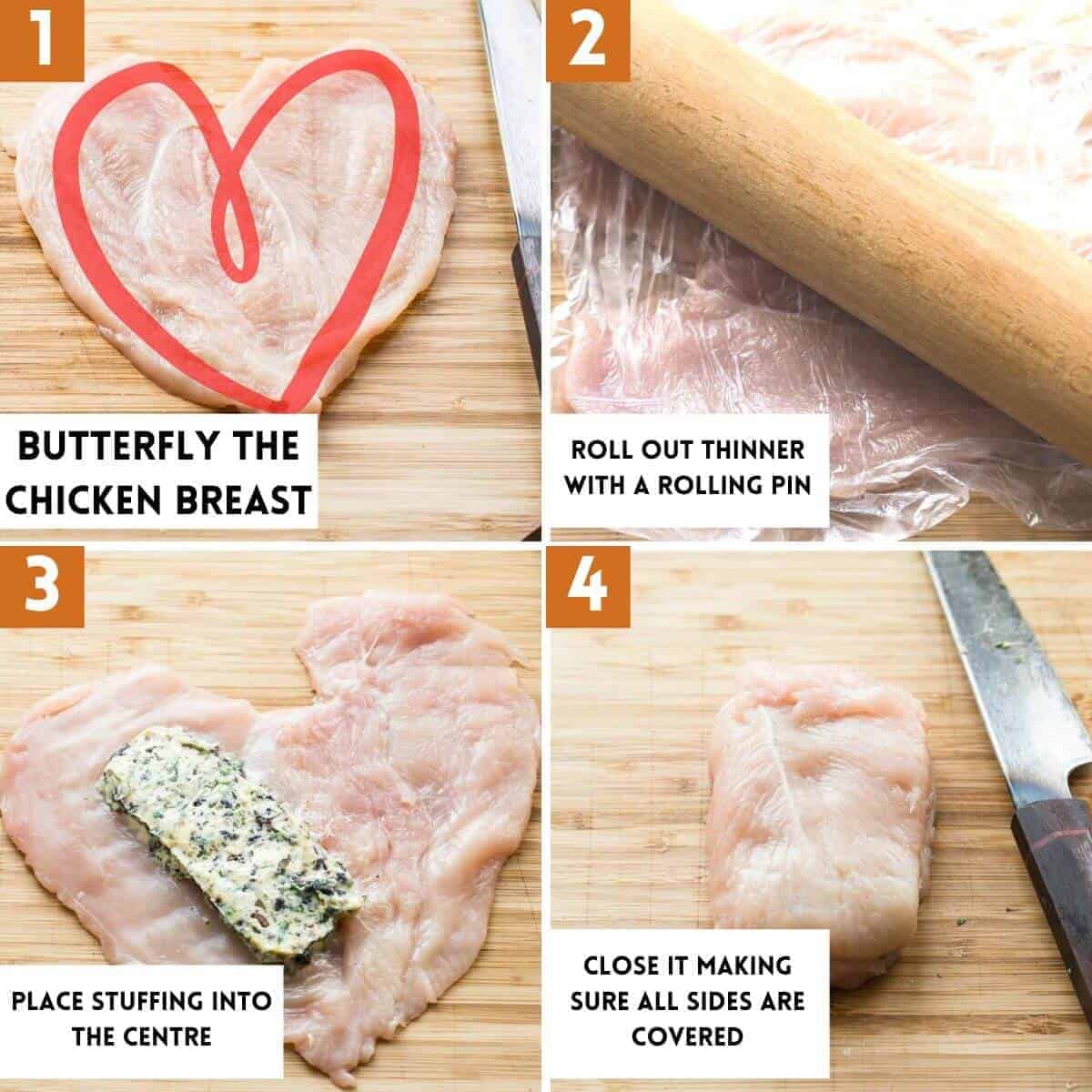 step by step guide how to stuff chicken breast