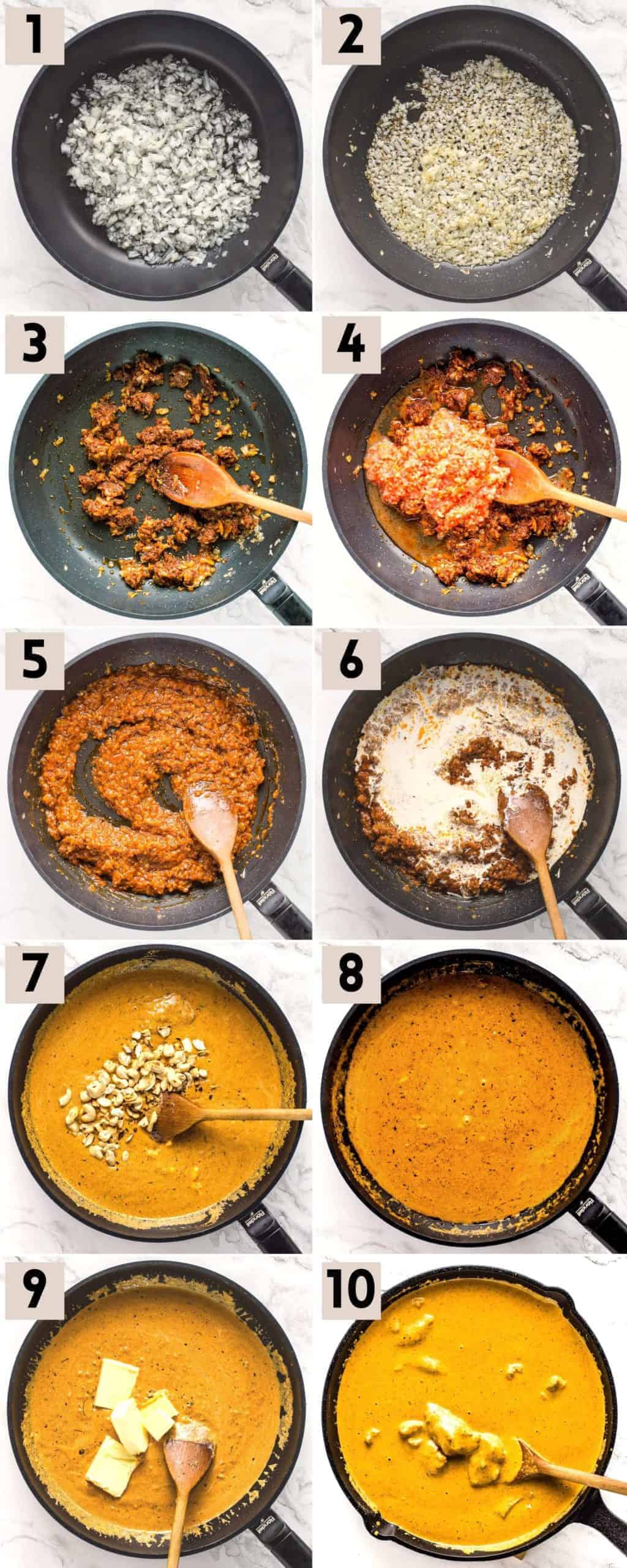 10 steps to cook butter chicken