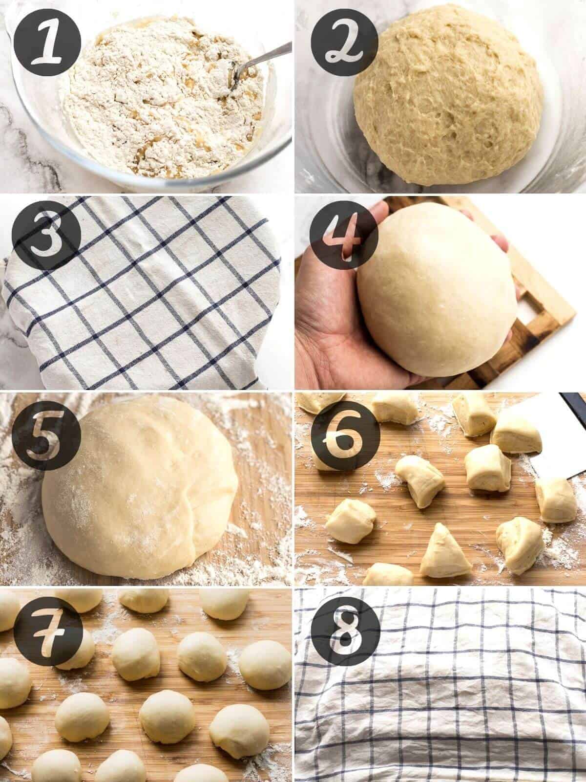 step by step instructions of making tortilla dough