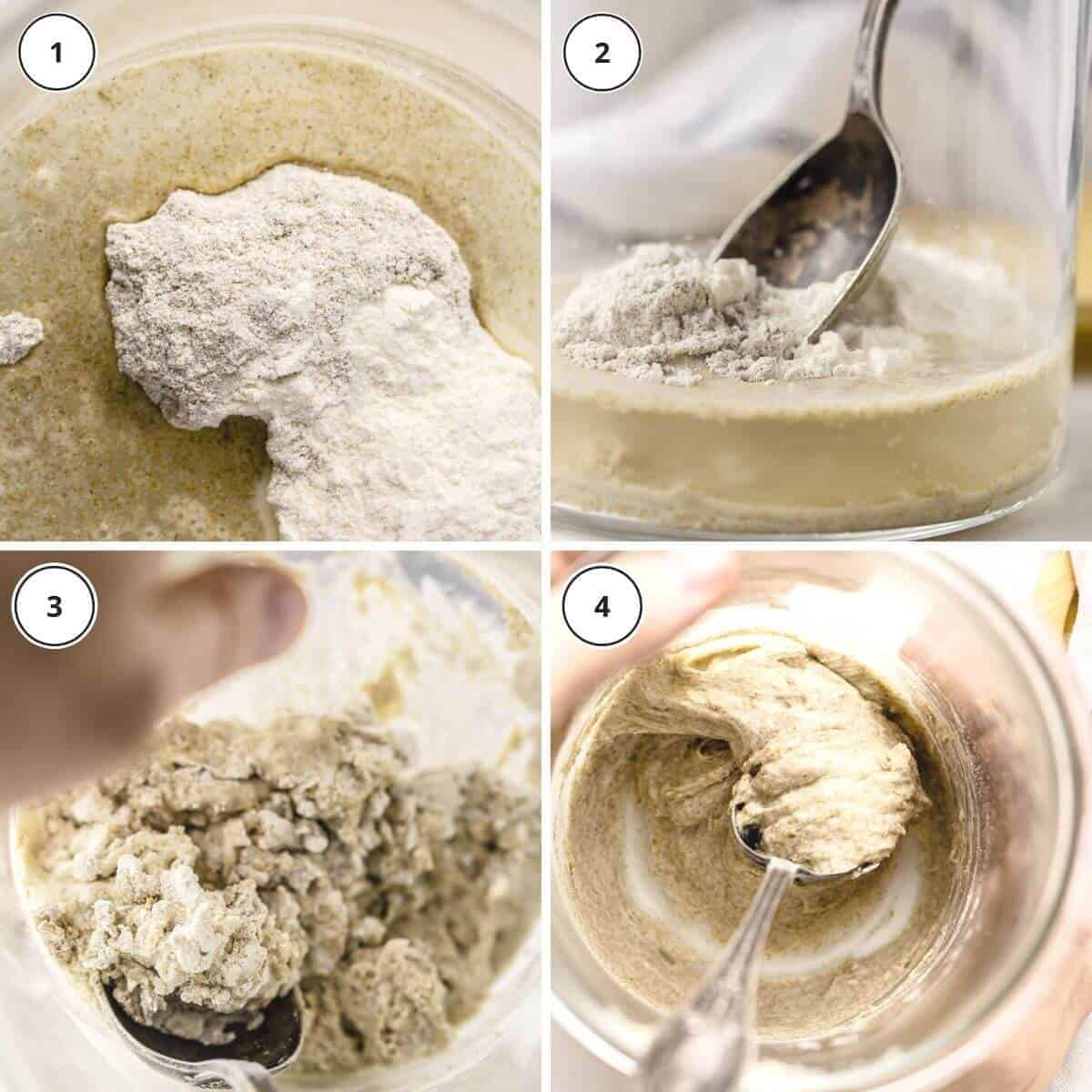 steps for making rye sourdough starter.