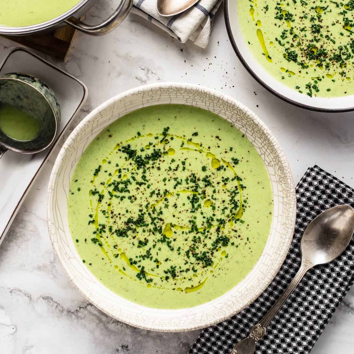 bowl of potato and leek soup