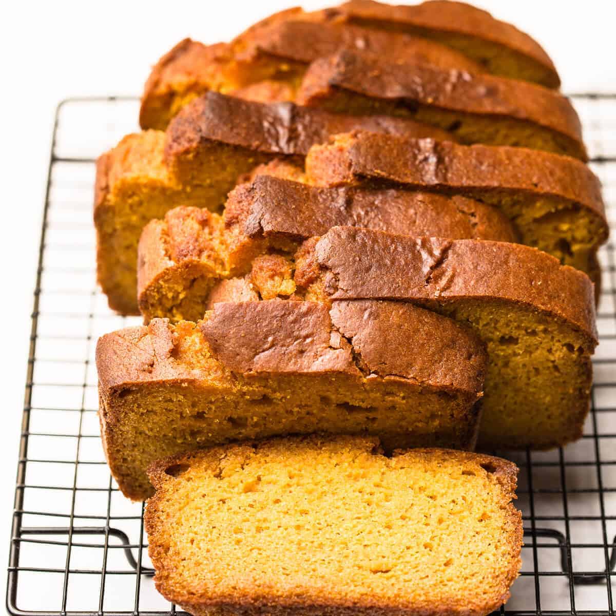 sliced pumpkin bread