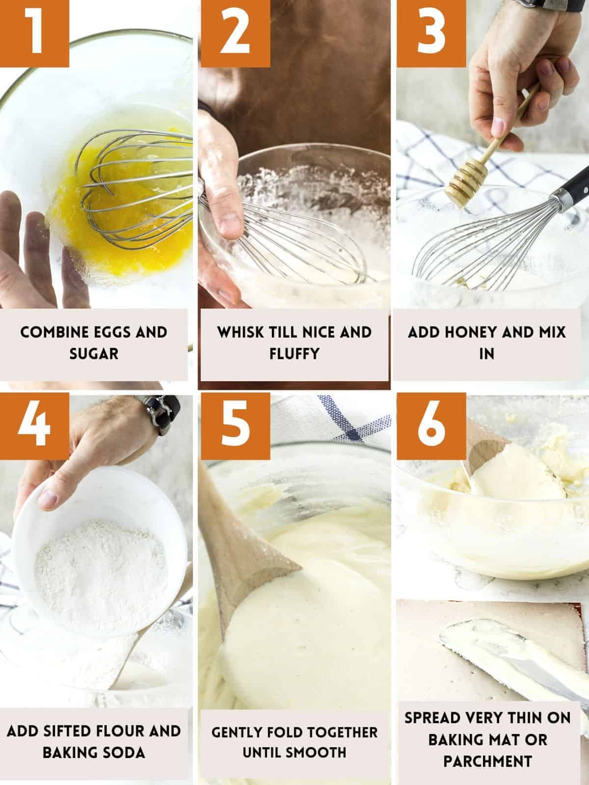 Russian honey cake batter making instructions