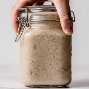 rye sourdough starter in a kilner jar.