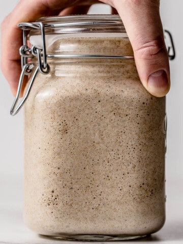 rye sourdough starter in a kilner jar.