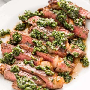 steak with chimichurri sauce