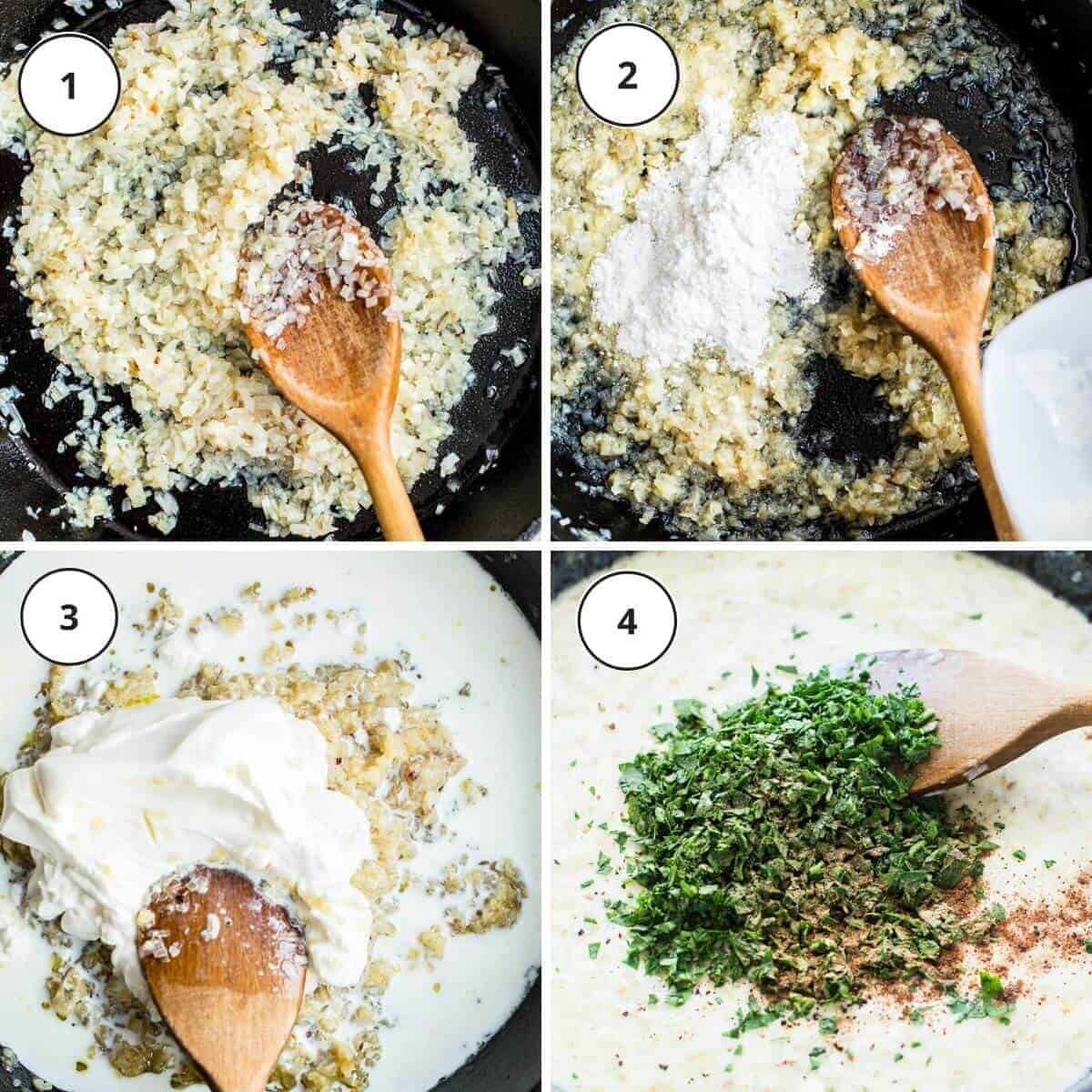 steps for making creamed spinach.