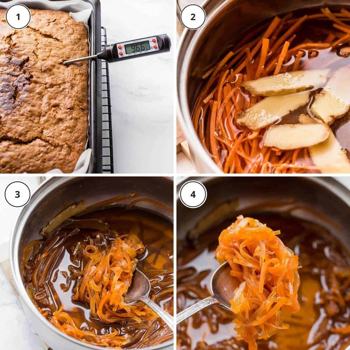 picture steps how to make carrot cake topping.