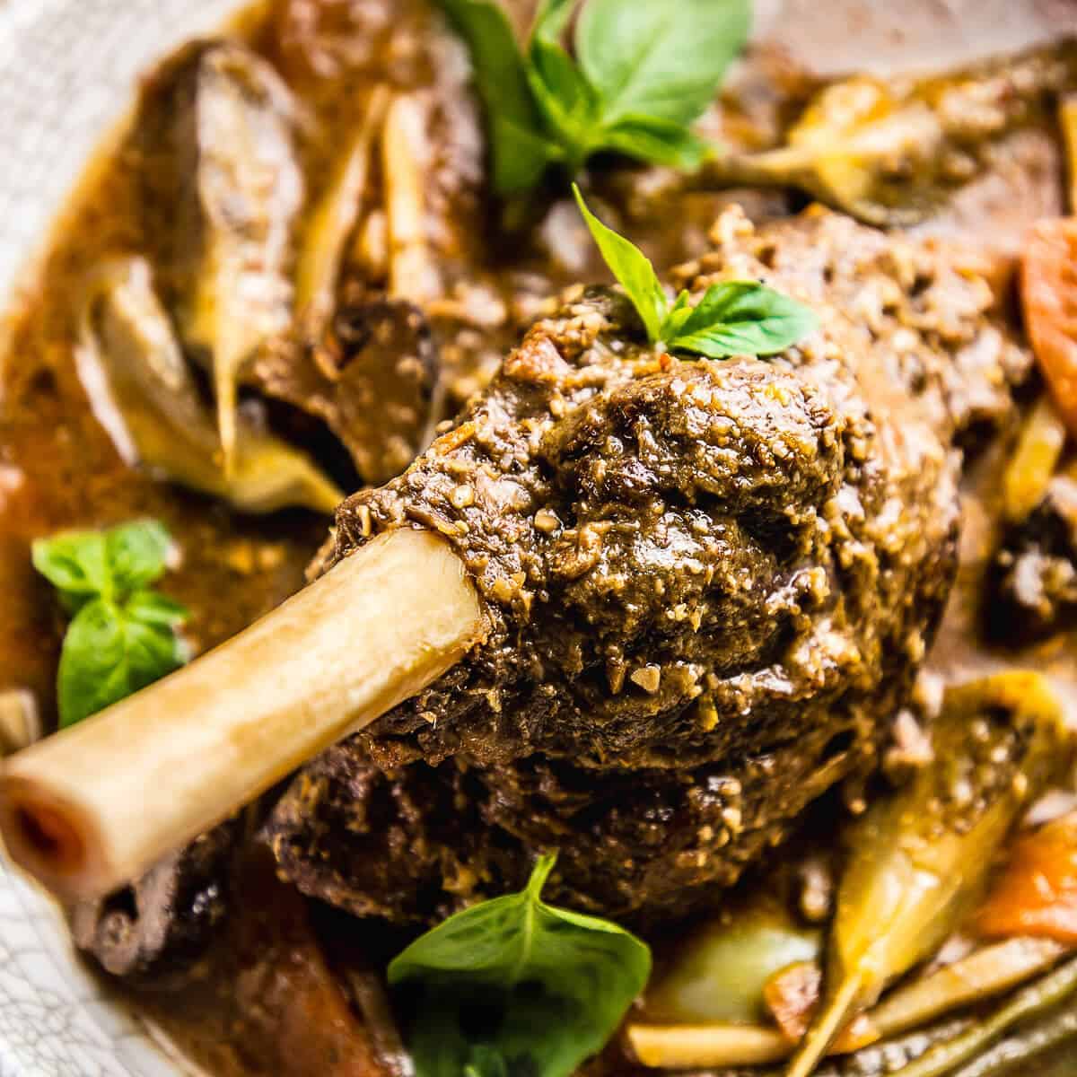 Thai jungle curry in a bowl.