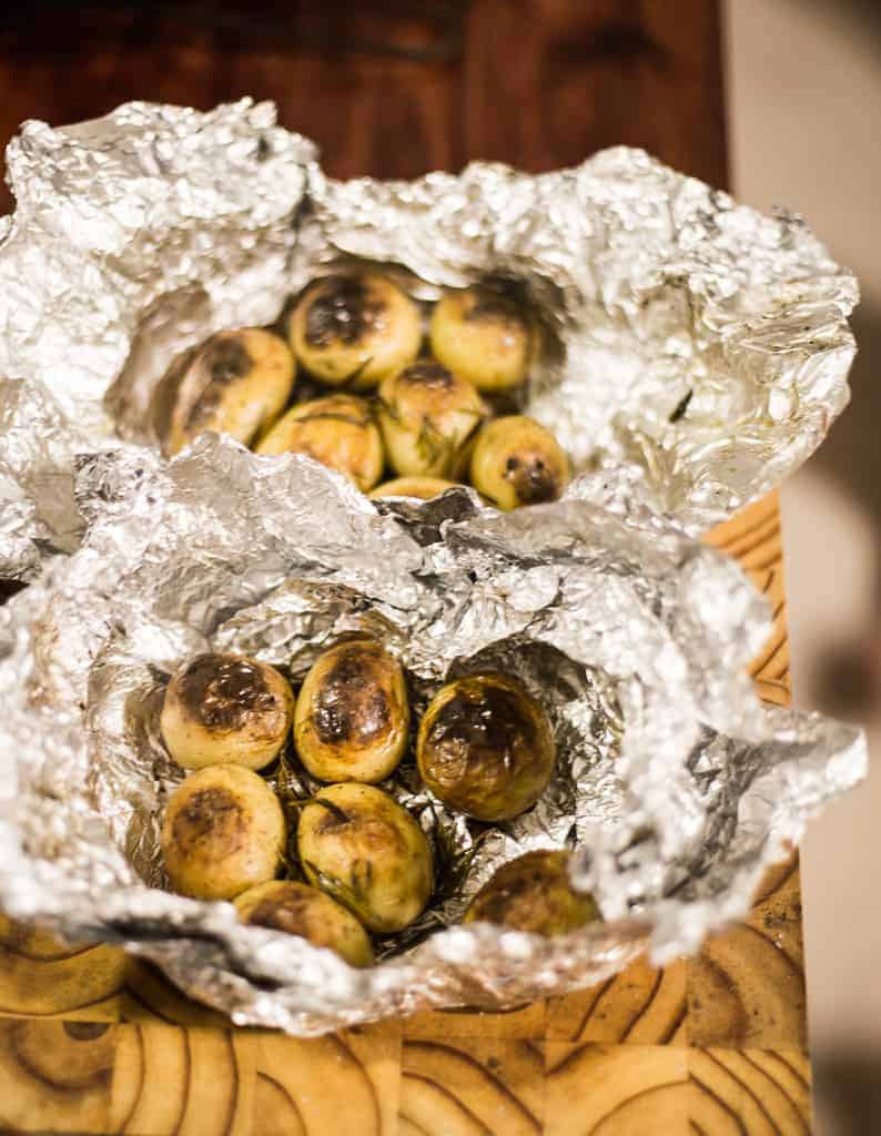 vintage fire baked potatoes